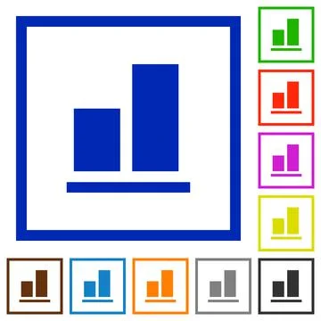 Align to bottom flat framed icons Stock Illustration