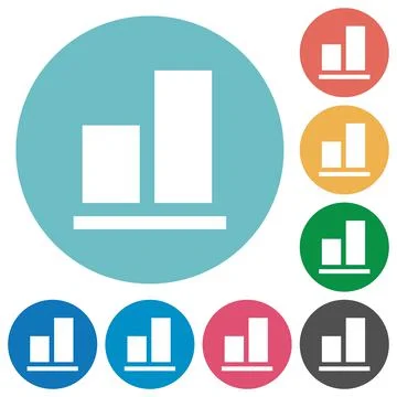 Align to bottom flat round icons Illustrazione stock