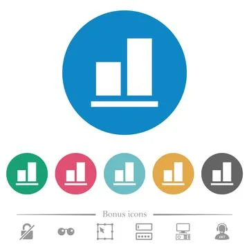 Align to bottom flat round icons Stock Illustration