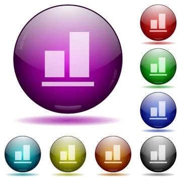 Align to bottom glass sphere buttons Stock Illustration