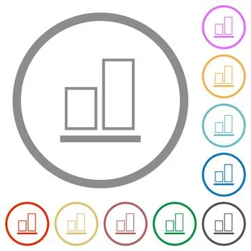 Align to bottom outline flat icons with outlines Stock Illustration