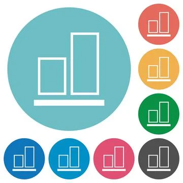 Align to bottom outline flat round icons Stock Illustration