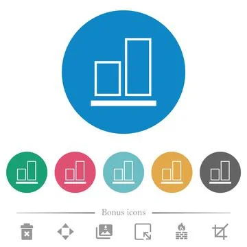 Align to bottom outline flat round icons Stock Illustration