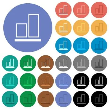 Align to bottom outline round flat multi colored icons イラスト素材