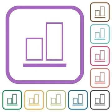 Align to bottom outline simple icons イラスト素材