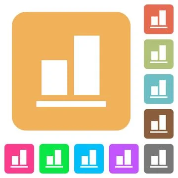 Align to bottom rounded square flat icons Stock Illustration
