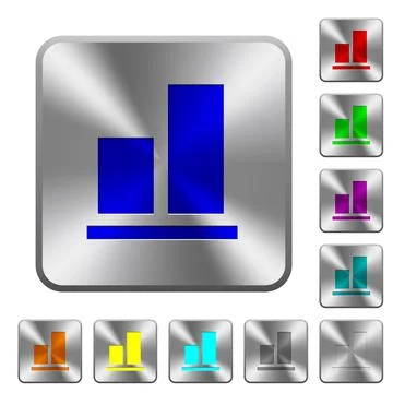 Align to bottom rounded square steel buttons Stock Illustration