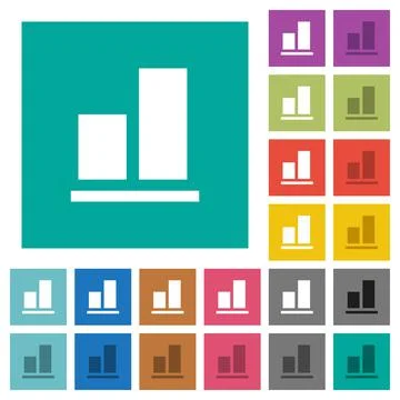 Align to bottom square flat multi colored icons イラスト素材