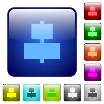 Align to center color square buttons Stock Illustration