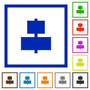 Align to center flat framed icons Stock Illustration