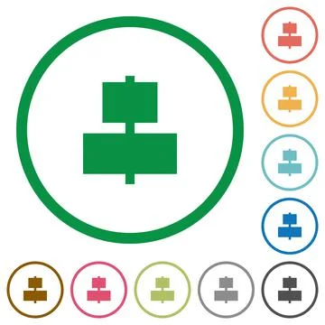 Align to center flat icons with outlines Stock Illustration