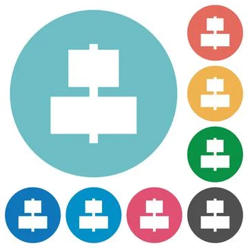 Align to center flat round icons Illustrazione stock