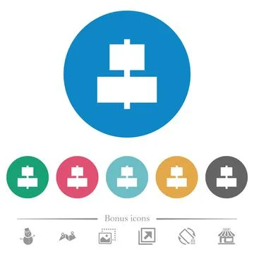 Align to center flat round icons Stock Illustration