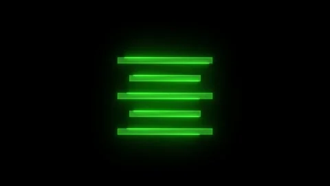 Align center line stroke icon glowing neon green color animation Stock Footage 289386725