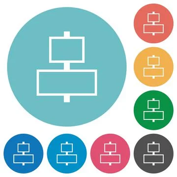 Align to center outline flat round icons Stock Illustration