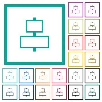 Align to center outline flat round icons Stock Illustration
