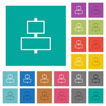 Align to center outline square flat multi colored icons Stock Illustration