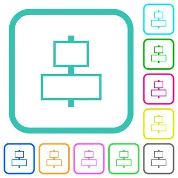 Align to center outline vivid colored flat icons Stock Illustration