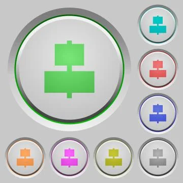 Align to center push buttons Stock Illustration
