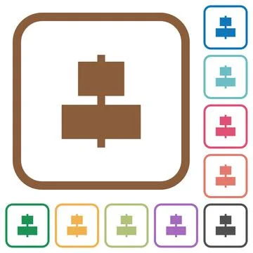 Align to center simple icons Illustrazione stock