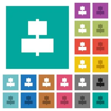 Align to center square flat multi colored icons Stock Illustration