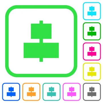 Align to center vivid colored flat icons Stock Illustration