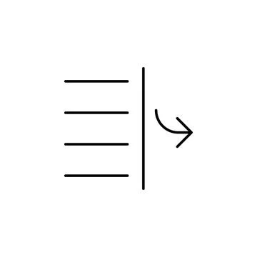 Align, format, margin, right icon. Element of text and sign for mobile concep 库存插图