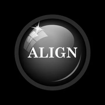 Align icon. Internet button on black background. . Stock Illustration