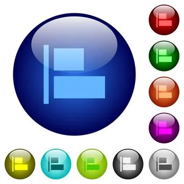 Align to left color glass buttons Stock Illustration