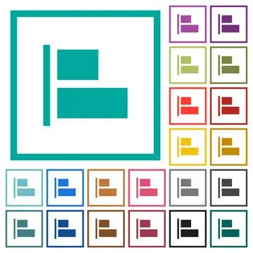 Align to left flat color icons with quadrant frames Stock Illustration