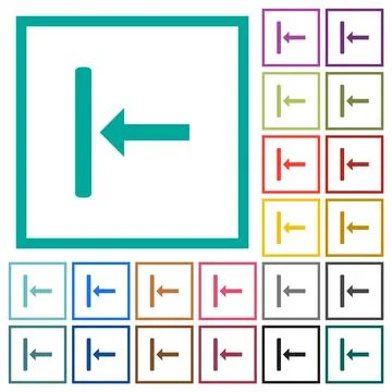 Align to left flat color icons with quadrant frames Stock Illustration