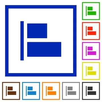 Align to left flat framed icons Stockillustratie