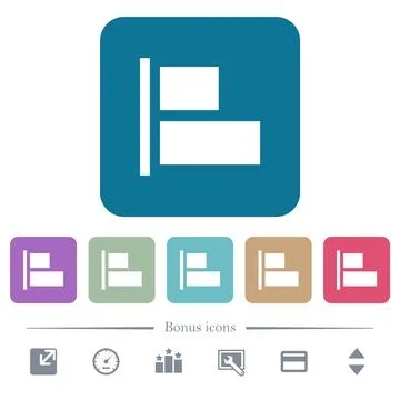 Align to left flat icons on color rounded square backgrounds イラスト素材