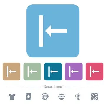 Align to left flat icons on color rounded square backgrounds イラスト素材