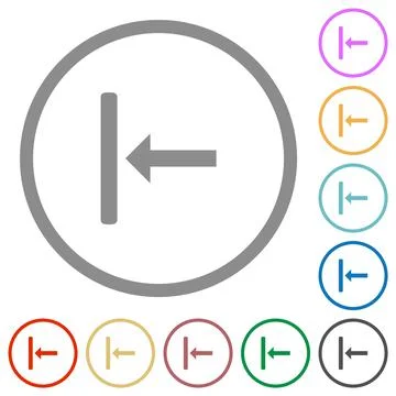 Align to left flat icons with outlines Stock Illustration