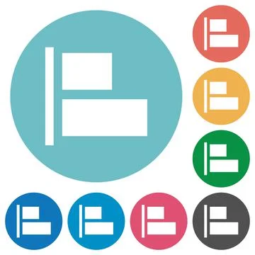 Align to left flat round icons Illustrazione stock