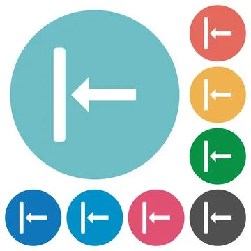 Align to left flat round icons 库存插图