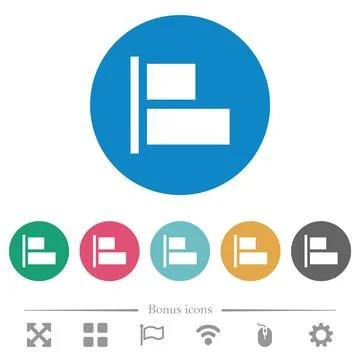 Align to left flat round icons Stock Illustration