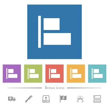Align to left flat white icons in square backgrounds イラスト素材