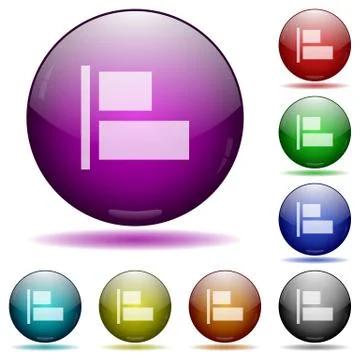 Align to left glass sphere buttons Stockillustratie