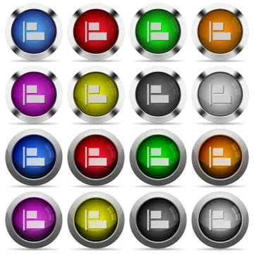 Align to left glossy button set Stock Illustration