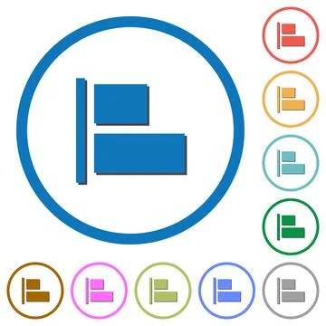 Align to left icons with shadows and outlines Stock Illustration