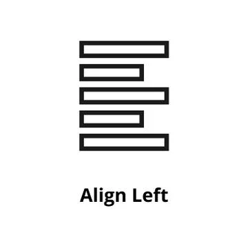 Align Left Line Icon Stock Illustration