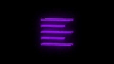 Align left line stroke icon glowing neon purple color animation Stock Footage 289386808