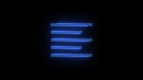 Align left line stroke icon glowing neon blue color animation Stock Footage 289386810