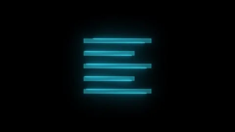 Align left line stroke icon glowing neon cyan color animation Stock Footage 289386817