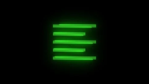 Align left line stroke icon glowing neon green color animation Stock Footage 289386820