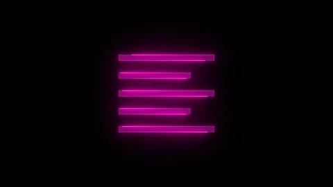 Align left line stroke icon glowing neon pink color animation Stock Footage 289386823