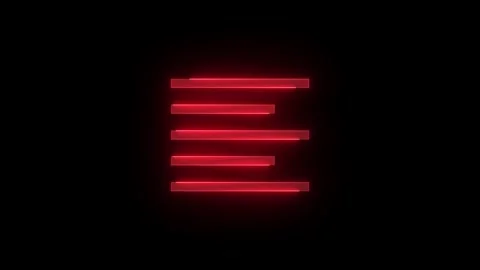 Align left line stroke icon glowing neon red color animation Stock Footage 289386825