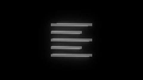 Align left line stroke icon glowing neon white color animation Stock Footage 289386830